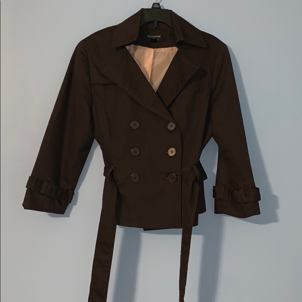 Signature by Larry Levine Button Up Brown Coat 8